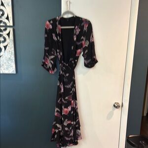 All Saints Black and Pink Floral Dress